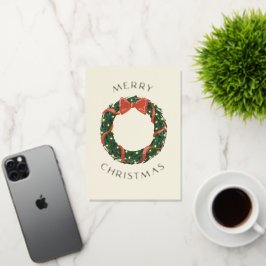 メリークリスマスクラシックリース金ゴールド 箔シーズンカード