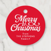 メリークリスマスクラシックレッドホリデーギフトラベル フェイバータグ (正面)
