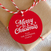 メリークリスマスクラシックレッドホリデーギフトラベル フェイバータグ