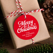 メリークリスマスクラシックレッドホリデーギフトラベル フェイバータグ