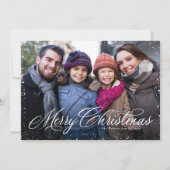 メリークリスマスクラシックワンフォトグリーン シーズンカード (正面)