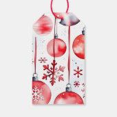 メリークリスマスクラシック赤い金貨と松 ギフトタグ (裏面)