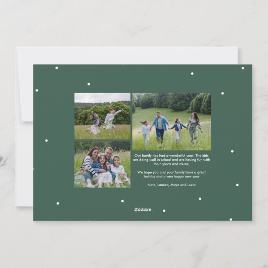 メリークリスマスクラシック4枚の緑 シーズンカード (裏面)