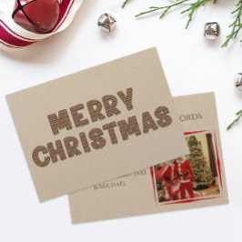 メリークリスマスクラフトフォトホリデーカード シーズンカード