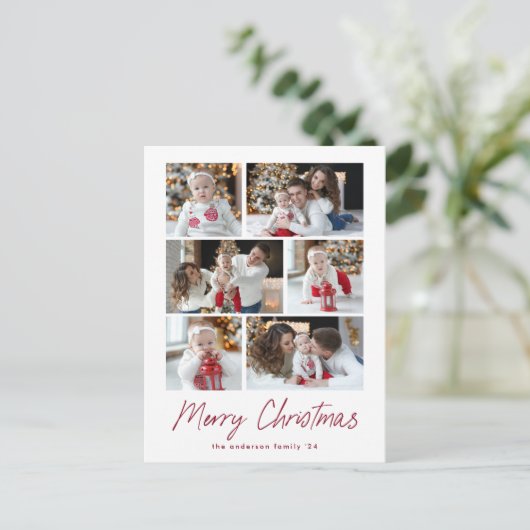 メリークリスマスクランベリースクリプト6フォトコラージュ シーズンポストカード (スタンド正面)