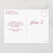 メリークリスマスクランベリースクリプト6フォトコラージュ シーズンポストカード (裏面)