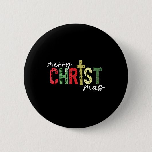 メリークリスマスクリスイエスクロスフェイスレリギ 缶バッジ (正面)