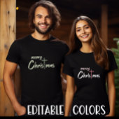 メリークリスマスクリスクロスブラック Tシャツ