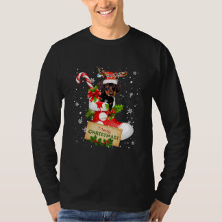メリークリスマスクリスマスがサンタトナカイにライト Tシャツ