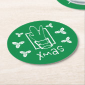 メリークリスマスクリスマスコースター ラウンドペーパーコースター (アングル)