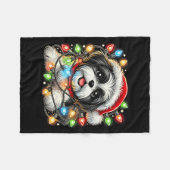 メリークリスマスクリスマスシーズー(犬)Tzuサンタドッグメンズ フリースブランケット (正面(横))