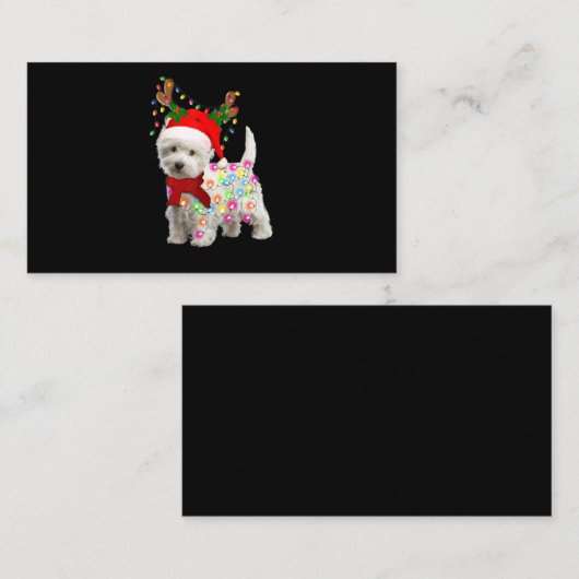 メリークリスマスクリスマスズウェスティードッグトナカイコスプレ 名刺 (正面/裏面)