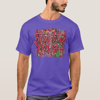メリークリスマスクリスマスヒョウ水牛プレイドこの Tシャツ
