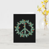 メリークリスマスクリスマスピースサインライツおもしろいレトロ カード (黄色い花)