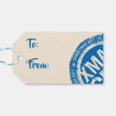 メリークリスマスクリスマスブルー&クリームへ ギフトタグ (裏面横)