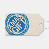 メリークリスマスクリスマスブルー&クリームへ ギフトタグ (正面(横))