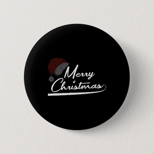 メリークリスマスクリスマスプレゼントサンタクロース 缶バッジ (正面)