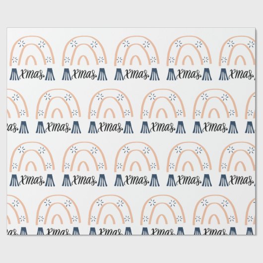 メリークリスマスクリスマスボホレインボーギフトラッピングパ ラッピングペーパー (フラット)