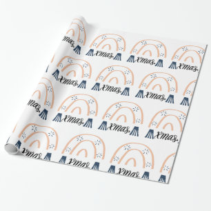 メリークリスマスクリスマスボホレインボーギフトラッピングパ ラッピングペーパー