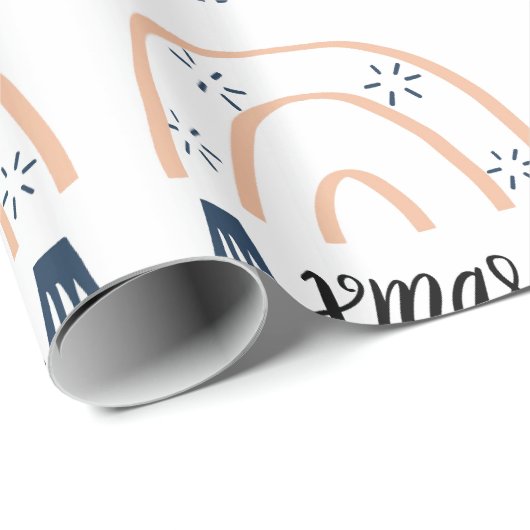 メリークリスマスクリスマスボホレインボーギフトラッピングパ ラッピングペーパー (ロールコーナー)