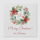 メリークリスマスクリスマスリース磁気カード (正面)