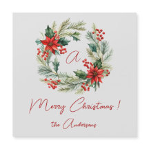 メリークリスマスクリスマスリース磁気カード