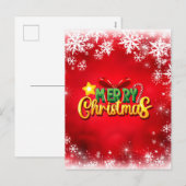 メリークリスマスクリスマスレッドグリーン金ゴールドホリデーラブ シーズンポストカード (正面/裏面)