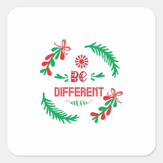 メリークリスマスクリスマス違う スクエアシール (正面)