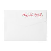 メリークリスマスクリスマス雪だるまレッド差出人住所 ラップアラウンドラベル (裏面)