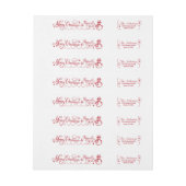 メリークリスマスクリスマス雪だるまレッド差出人住所 ラップアラウンドラベル (シート)