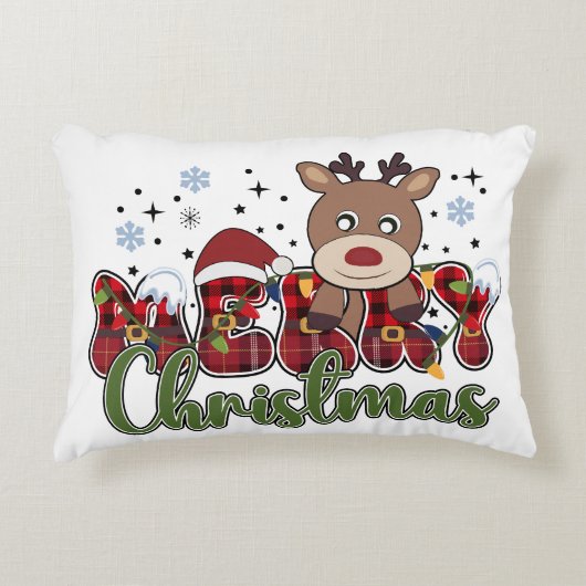 メリークリスマスクリップアート アクセントクッション (正面)