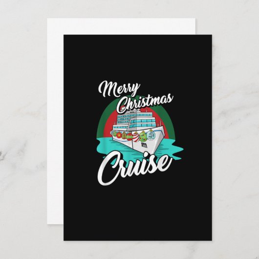 メリークリスマスクルーズカッコいいパジャマXマスバケーション 招待状 (正面/裏面)