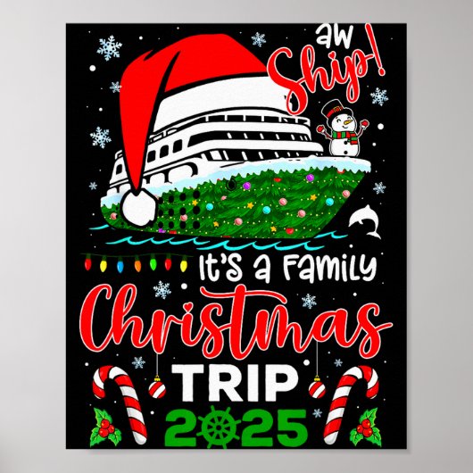 メリークリスマスクルーズ旅行2025 幸せな家族 ポスター (正面)