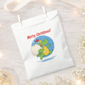 メリークリスマスクロコダイルサンタ |休日 フェイバーバッグ (クリップ留めされた状態)