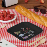 メリークリスマスクロスクリスマスツリーレトロ ペーパープレート<br><div class="desc">メリークリスマスクロスクリスマスツリーレトロ</div>