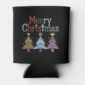 メリークリスマスクロスクリスマスツリーレトロ 缶クーラー (正面)