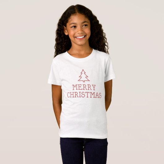 メリークリスマスクロステッチサイン Tシャツ (正面フル)