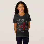 メリークリスマスクロスバッファロープレイドクリスチャンホリ Tシャツ (正面フル)