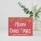 メリークリスマスクロス聖なる書物、 経典 ポストカード (スタンド正面)