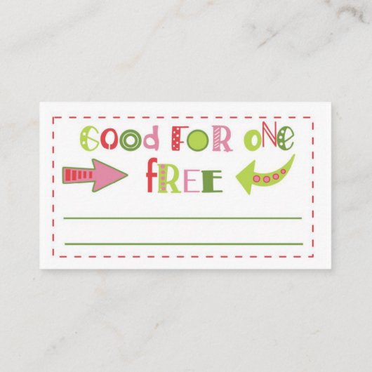 メリークリスマスクーポン券 名刺 (裏面)