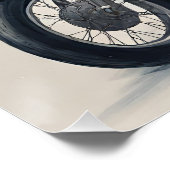 メリークリスマスクールヴィンテージサンタオンバイク ポスター (コーナー)