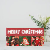 メリークリスマスグお洒落ローツリーモダン3写真 シーズンカード (スタンド正面)