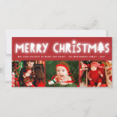メリークリスマスグお洒落ローツリーモダン3写真 シーズンカード (正面)