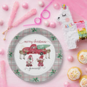 メリークリスマスグノミー格言ツリーファームウォーター色 ペーパープレート (パーティー)