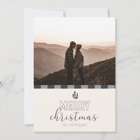 メリークリスマスグモダンレーバッファロー格子柄 シーズンカード (正面)