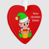 メリークリスマスグラニー&かわいいクリスマス小妖精や小人 オーナメント (正面)
