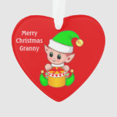 メリークリスマスグラニー&かわいいクリスマス小妖精や小人 オーナメント (裏面)