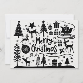 メリークリスマスグラフィックのホリデーカード シーズンカード