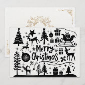 メリークリスマスグラフィックのホリデーカード シーズンカード (正面/裏面)