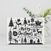 メリークリスマスグラフィックのホリデーカード シーズンカード (スタンド正面)